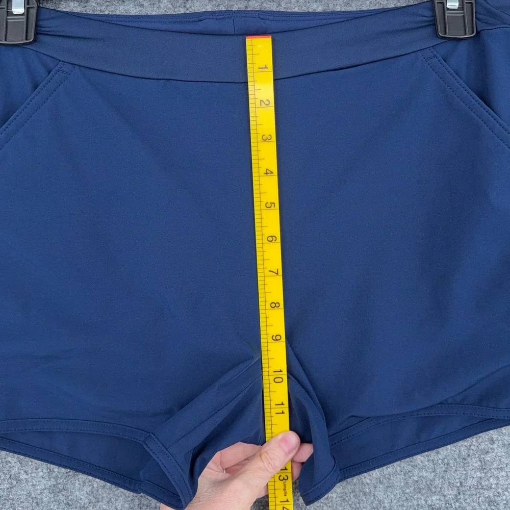 Lands End Swim Shorts Women XL 14-16 Polyester Spandex Blue